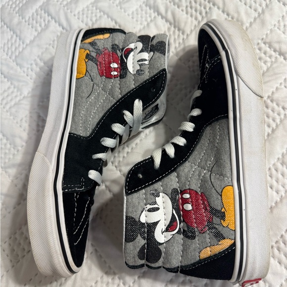 Vans Kids Mickey Mouse Disney Black Gray High-Top Sneakers Size 4 - Picture 10 of 13
